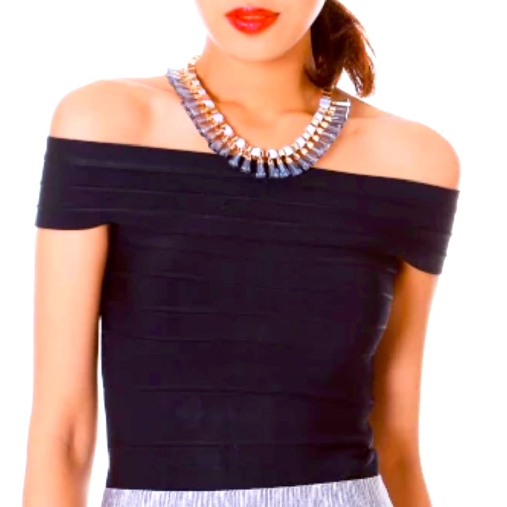 Off the Shoulder Women's Knitted Rayon Bandage Top